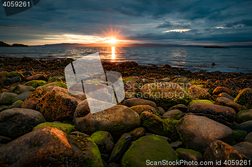 Image of Sunset over the sea in Norway