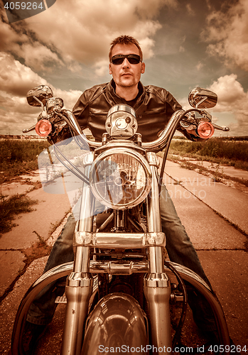 Image of Biker on a motorcycle