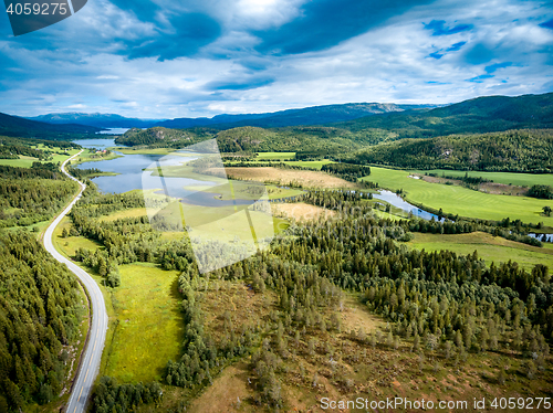 Image of Beautiful Nature Norway aerial photography.