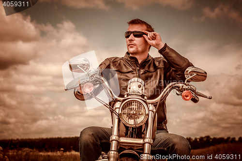 Image of Biker on a motorcycle
