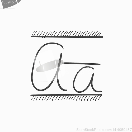 Image of Cursive letter a sketch icon.