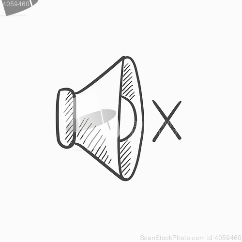 Image of Mute speaker sketch icon.