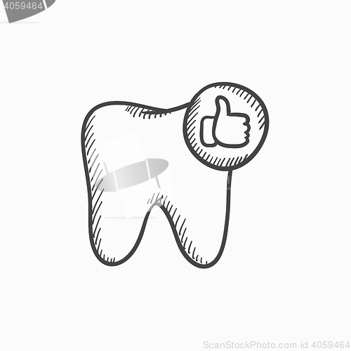 Image of Healthy tooth sketch icon.