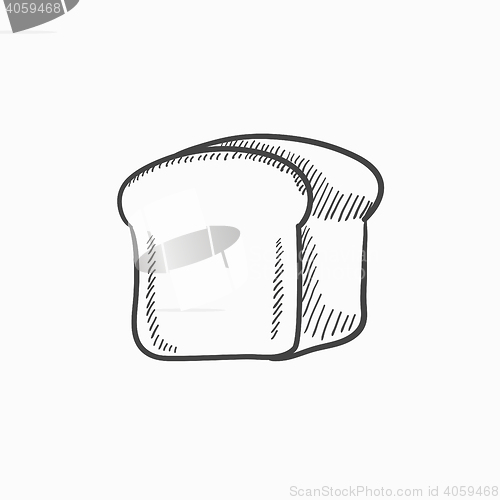 Image of Half of bread sketch icon.