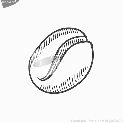 Image of Coffee bean sketch icon.