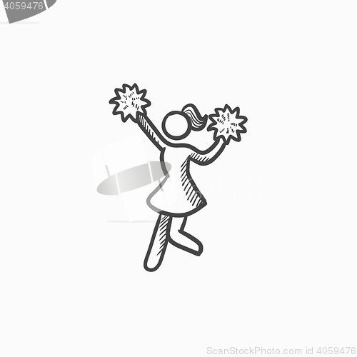 Image of Cheerleader sketch icon.