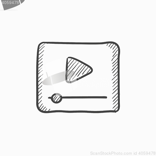 Image of Video player sketch icon.