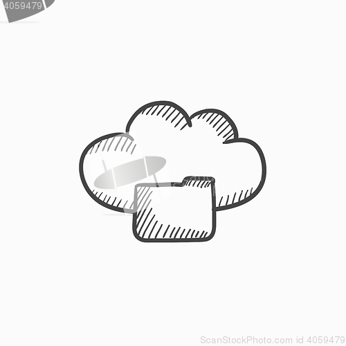 Image of Cloud computing sketch icon.