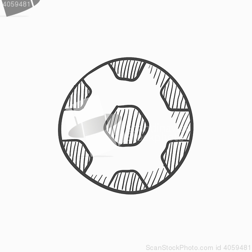 Image of Soccer ball sketch icon.