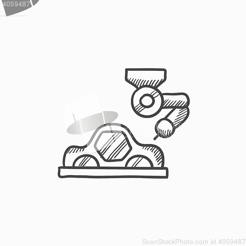 Image of Car production sketch icon.