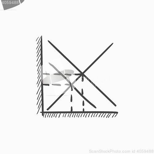 Image of Mathematical graph sketch icon.