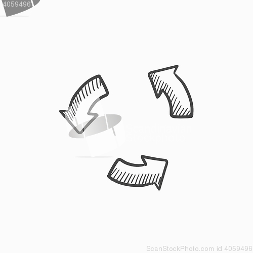 Image of Replay button sketch icon.