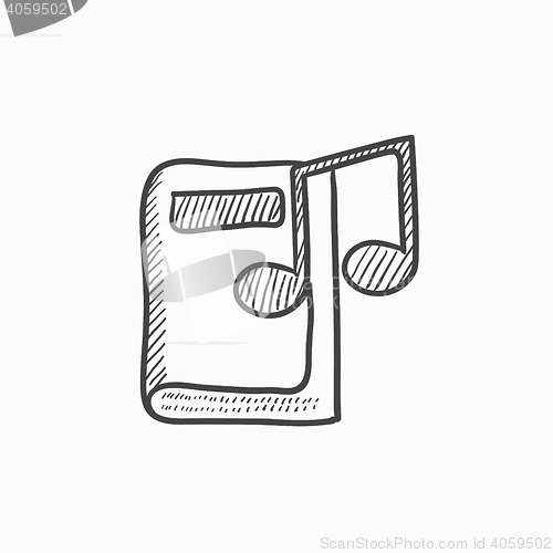 Image of Audio book sketch icon.