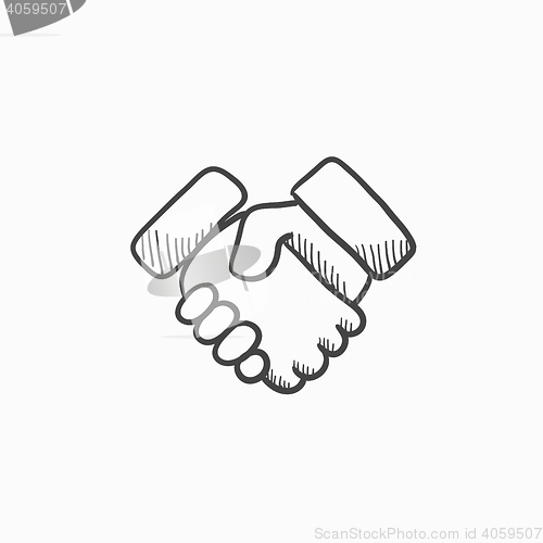 Image of Handshake sketch icon.