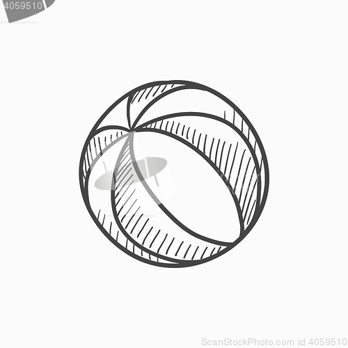 Image of Beach ball sketch icon.