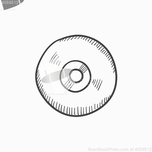 Image of Reel tape deck player recorder sketch icon.