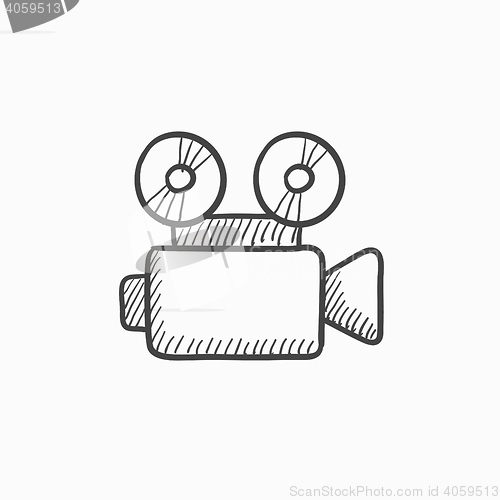 Image of Video camera sketch icon.