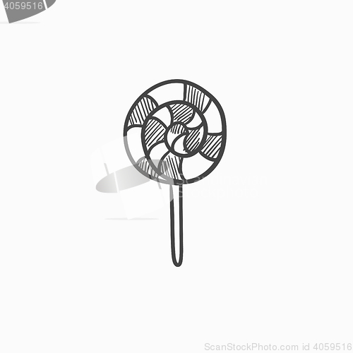 Image of Spiral lollipop sketch icon.
