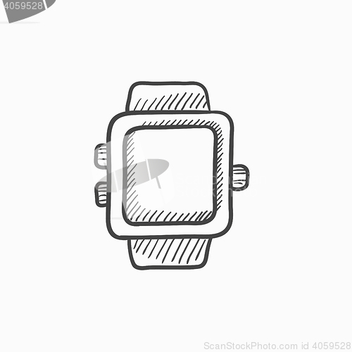 Image of Smartwatch sketch icon.