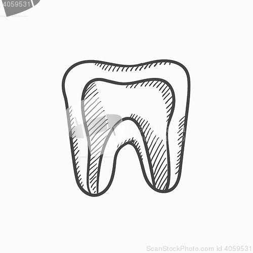 Image of Molar tooth sketch icon.