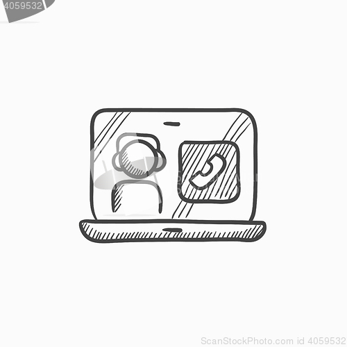 Image of Online education sketch icon.