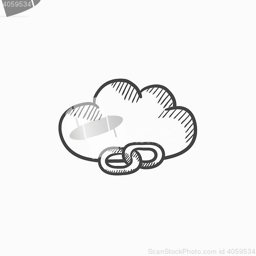 Image of Cloud computing sketch icon.