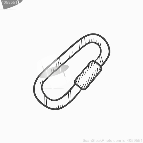 Image of Climbing carabiner sketch icon.