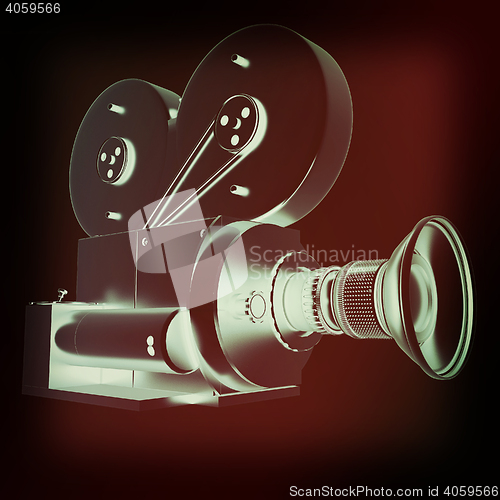 Image of Old camera. 3d render. 3D illustration. Vintage style.