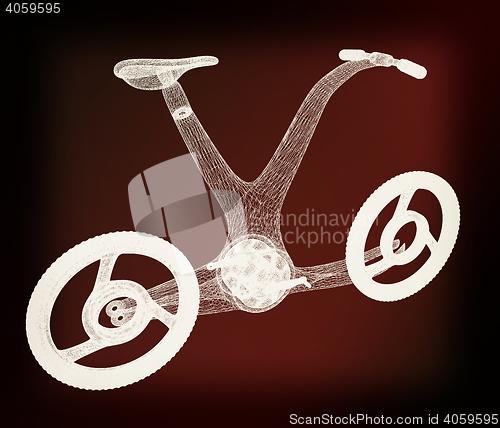 Image of 3d modern bike concept. 3D illustration. Vintage style.