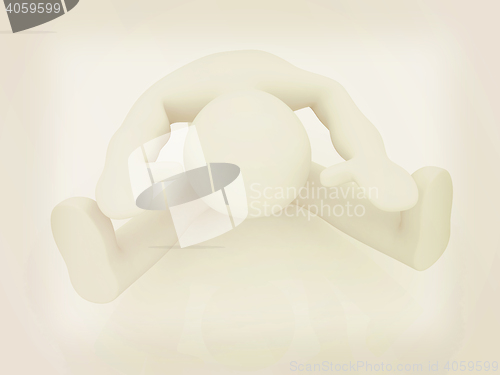 Image of 3d man isolated on white. Series: morning exercises - flexibilit