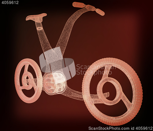 Image of 3d modern bike concept. 3D illustration. Vintage style.