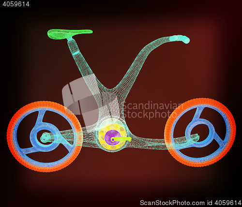 Image of 3d modern bike concept. 3D illustration. Vintage style.