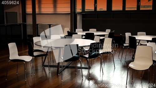 Image of Modern cafeteria closeup
