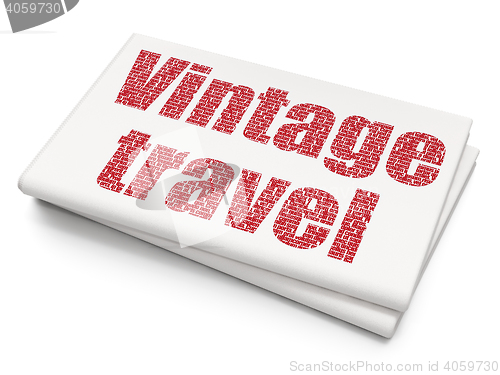 Image of Tourism concept: Vintage Travel on Blank Newspaper background