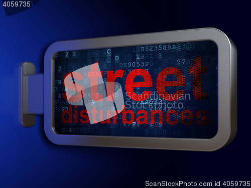 Image of Political concept: Street Disturbances on billboard background