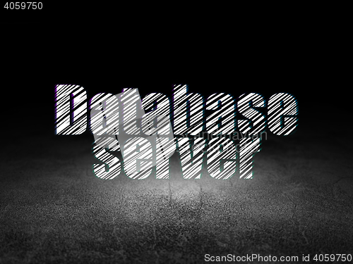 Image of Database concept: Database Server in grunge dark room