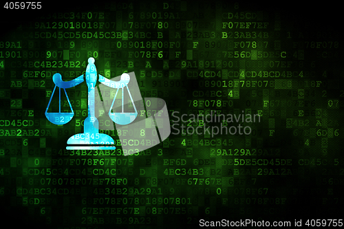 Image of Law concept: Scales on digital background