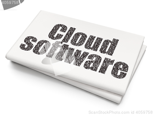 Image of Cloud technology concept: Cloud Software on Blank Newspaper background