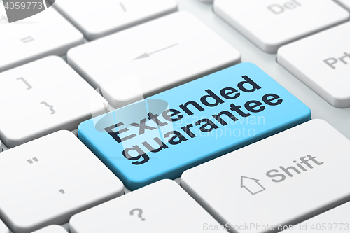 Image of Insurance concept: Extended Guarantee on computer keyboard background