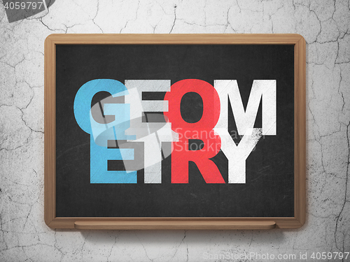 Image of Learning concept: Geometry on School board background