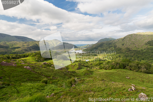 Image of view to Killarney National Park valley in ireland