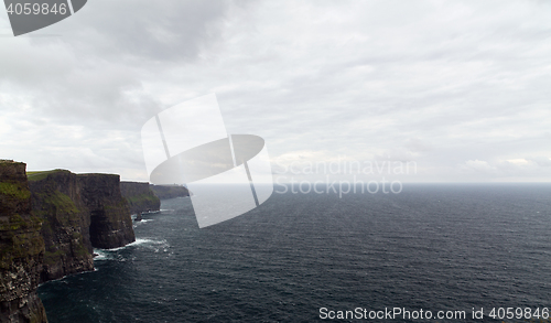 Image of cliffs of moher and atlantic ocean in ireland