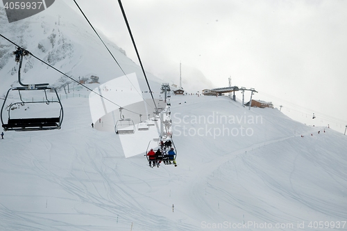 Image of Skiing slopes from the lift