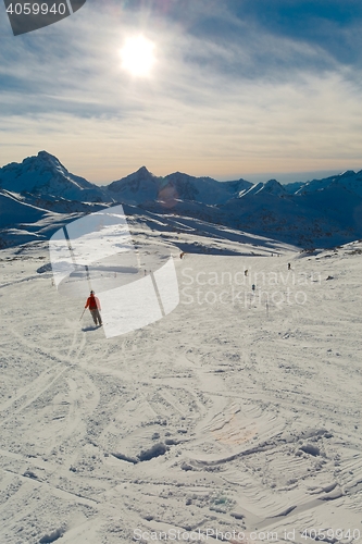 Image of Skiing on alpine slopes