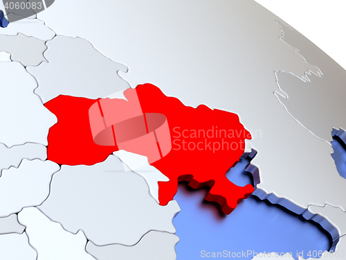 Image of Ukraine on world map