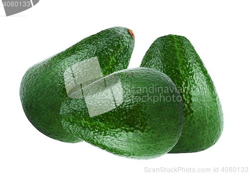 Image of Whole avocados isolated on white