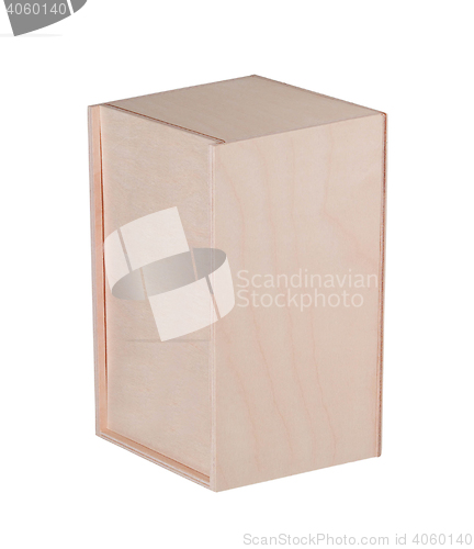 Image of empty wooden box isolated on white