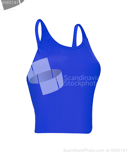 Image of blue sleeveless sports shirt isolated