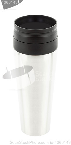 Image of Aluminum thermos mug isolated