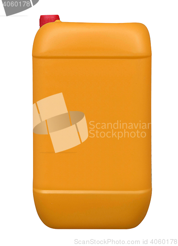 Image of Orange plastic gallon, jerry can isolated 